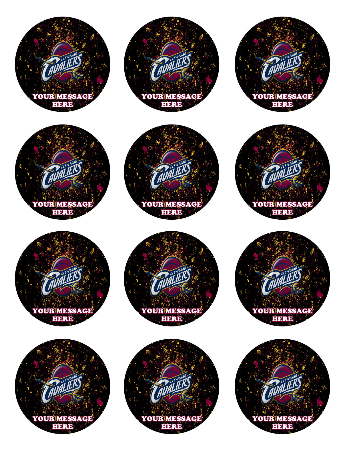Cleveland Cavaliers Edible Cupcake Toppers (12 Images) Cake Image Icing Sugar Sheet