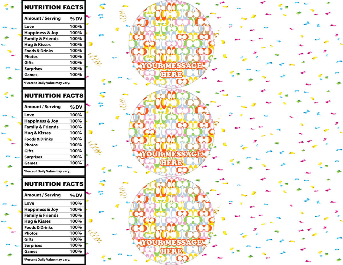 Coach Water Bottle Stickers 12 Pcs Labels Party Favors Supplies Decorations