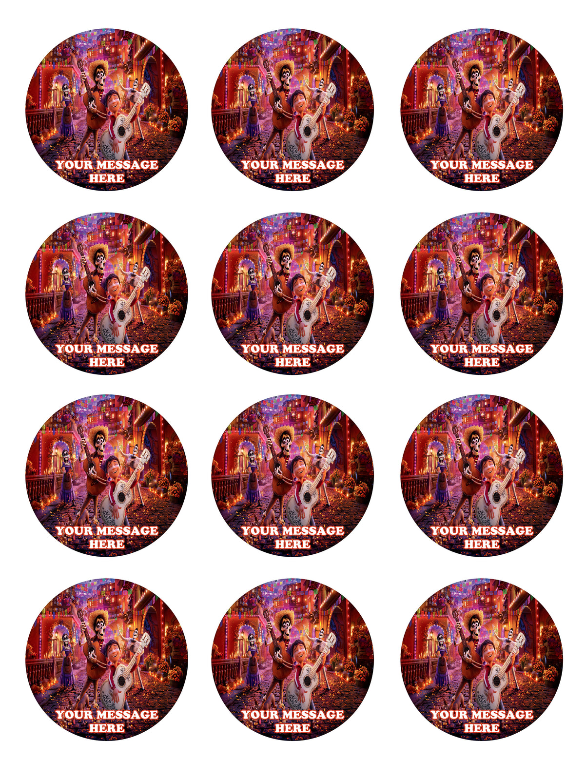 Coco Edible Cupcake Toppers (12 Images) Cake Image Icing Sugar Sheet