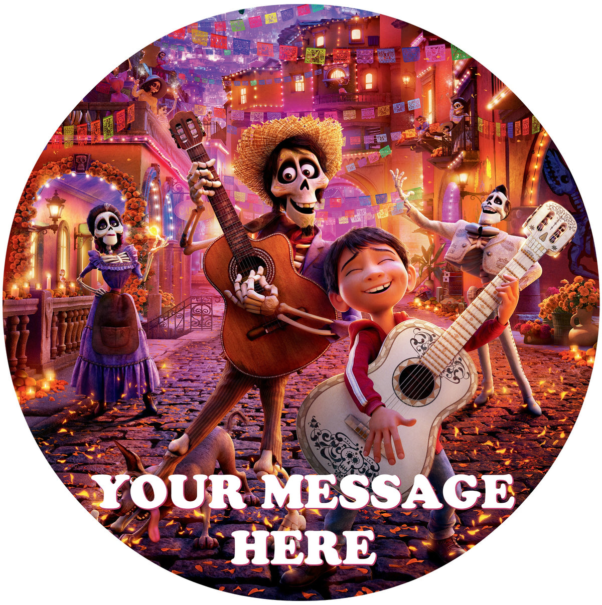 Coco Edible Image Cake Topper Personalized Birthday Sheet Custom Frosting Round Circle