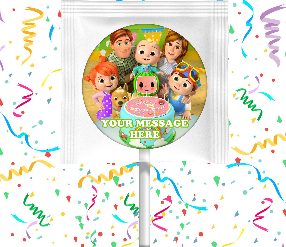 Cocomelon Lollipops Party Favors Personalized Suckers 12 Pcs