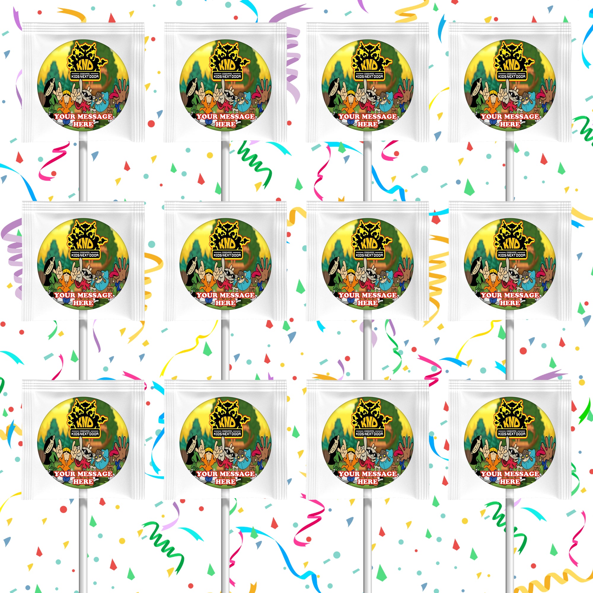 Codename Kids Next Door Lollipops Party Favors Personalized Suckers 12 Pcs