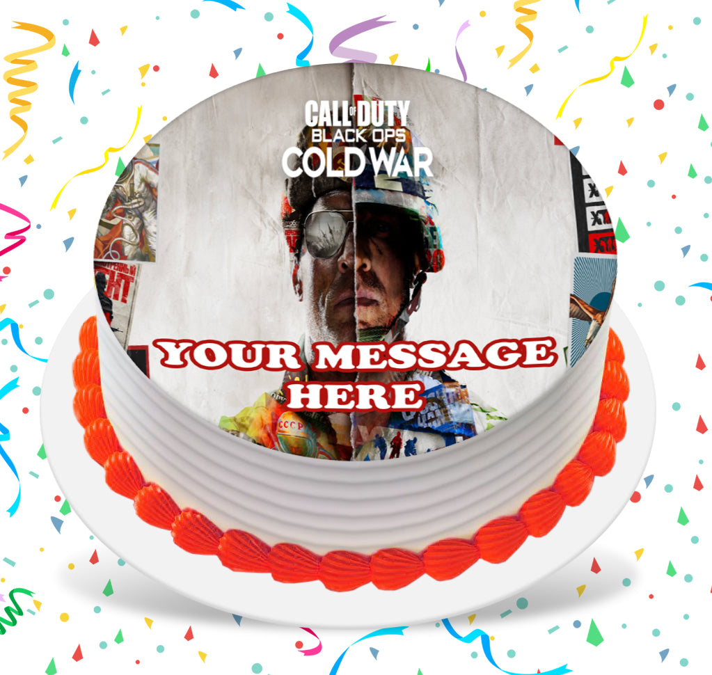 Call Of Duty Cold War Edible Image Cake Topper Personalized Birthday Sheet Custom Frosting Round Circle