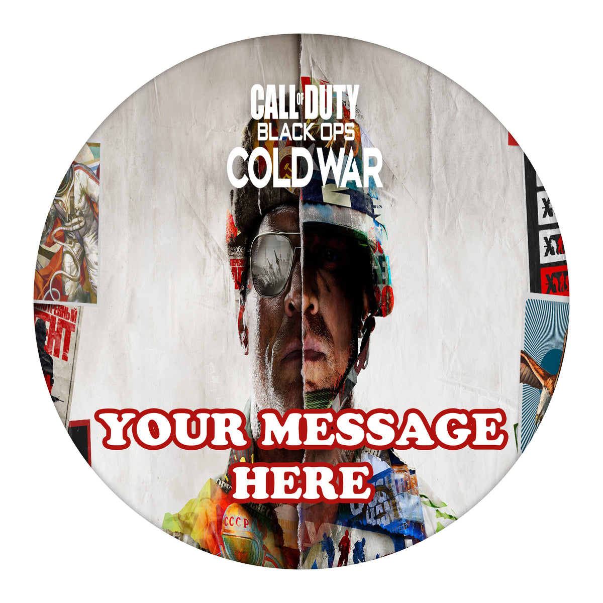 Call Of Duty Cold War Edible Image Cake Topper Personalized Birthday Sheet Custom Frosting Round Circle