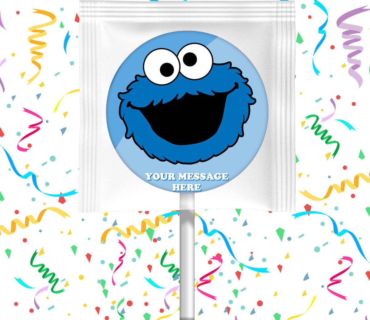 Cookie Monster Lollipops Party Favors Personalized Suckers 12 Pcs