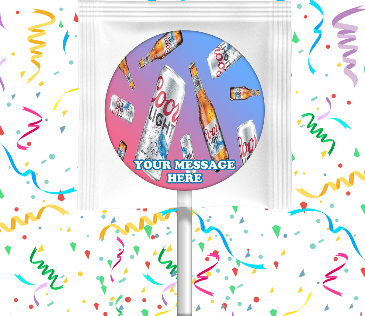 Coors Light Lollipops Party Favors Personalized Suckers 12 Pcs