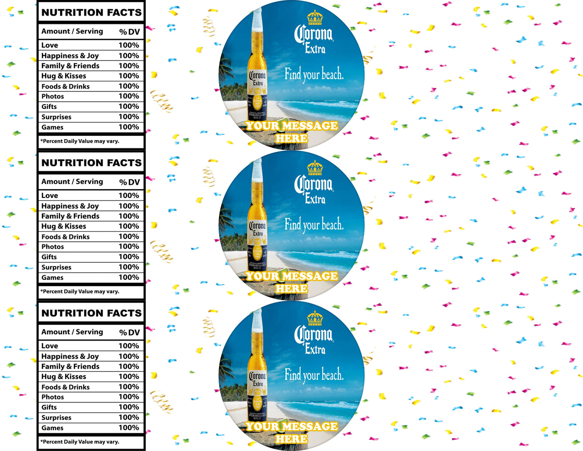 Corona Water Bottle Stickers 12 Pcs Labels Party Favors Supplies Decorations