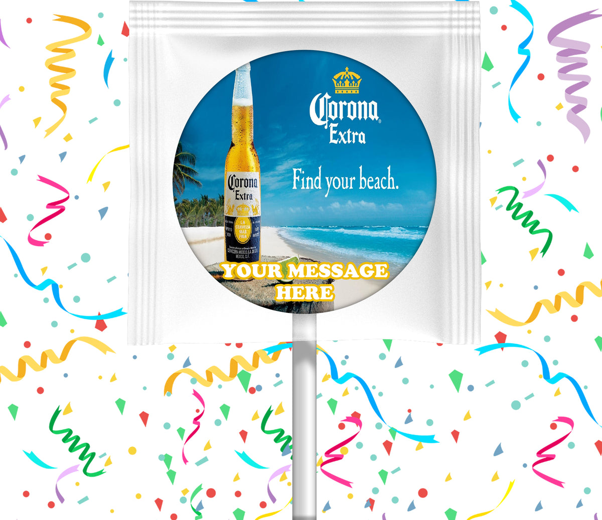 Corona Lollipops Party Favors Personalized Suckers 12 Pcs