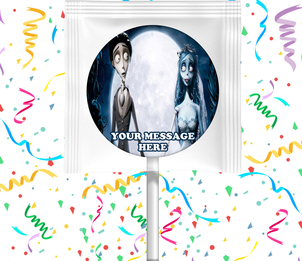 Corpse Bride Lollipops Party Favors Personalized Suckers 12 Pcs
