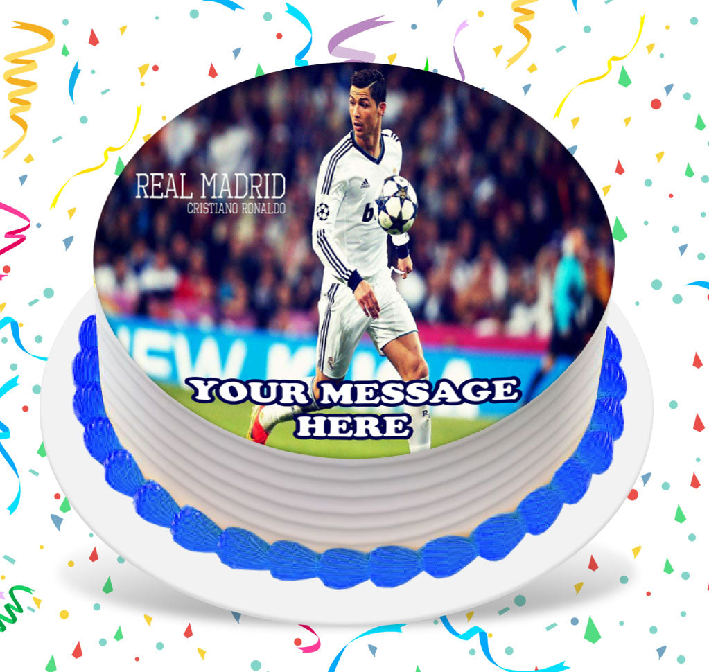 Cristiano Ronaldo Edible Image Cake Topper Personalized Birthday Sheet Custom Frosting Round Circle