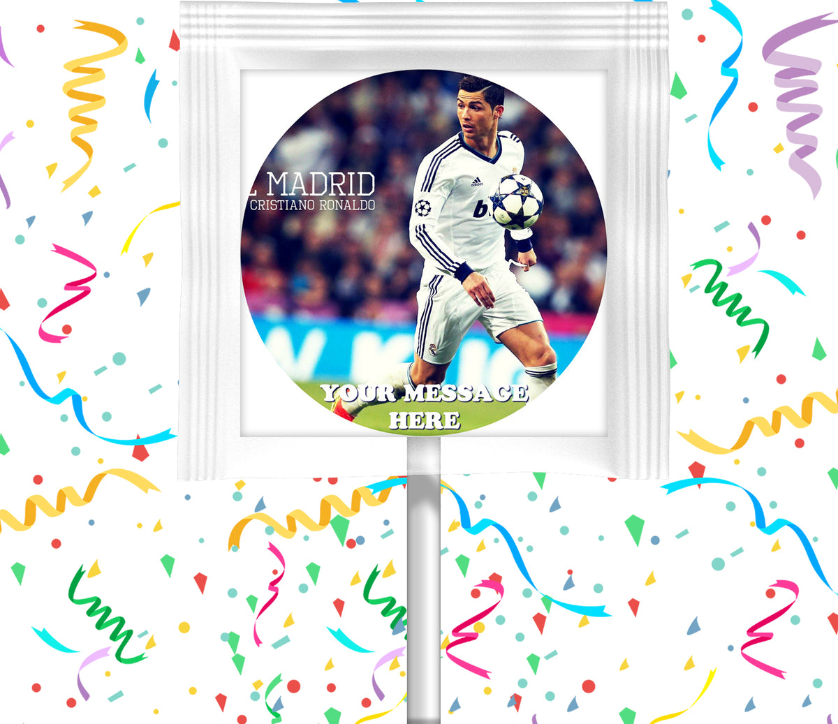 Cristiano Ronaldo Lollipops Party Favors Personalized Suckers 12 Pcs