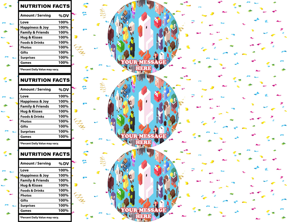 Crossy Road Water Bottle Stickers 12 Pcs Labels Party Favors Supplies Decorations