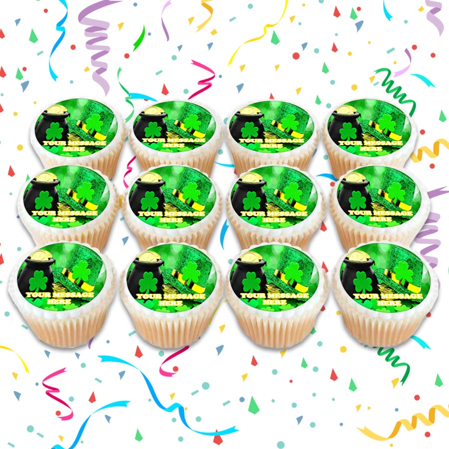 St Patrick&#39;s Day Edible Cupcake Toppers (12 Images) Cake Image Icing Sugar Sheet