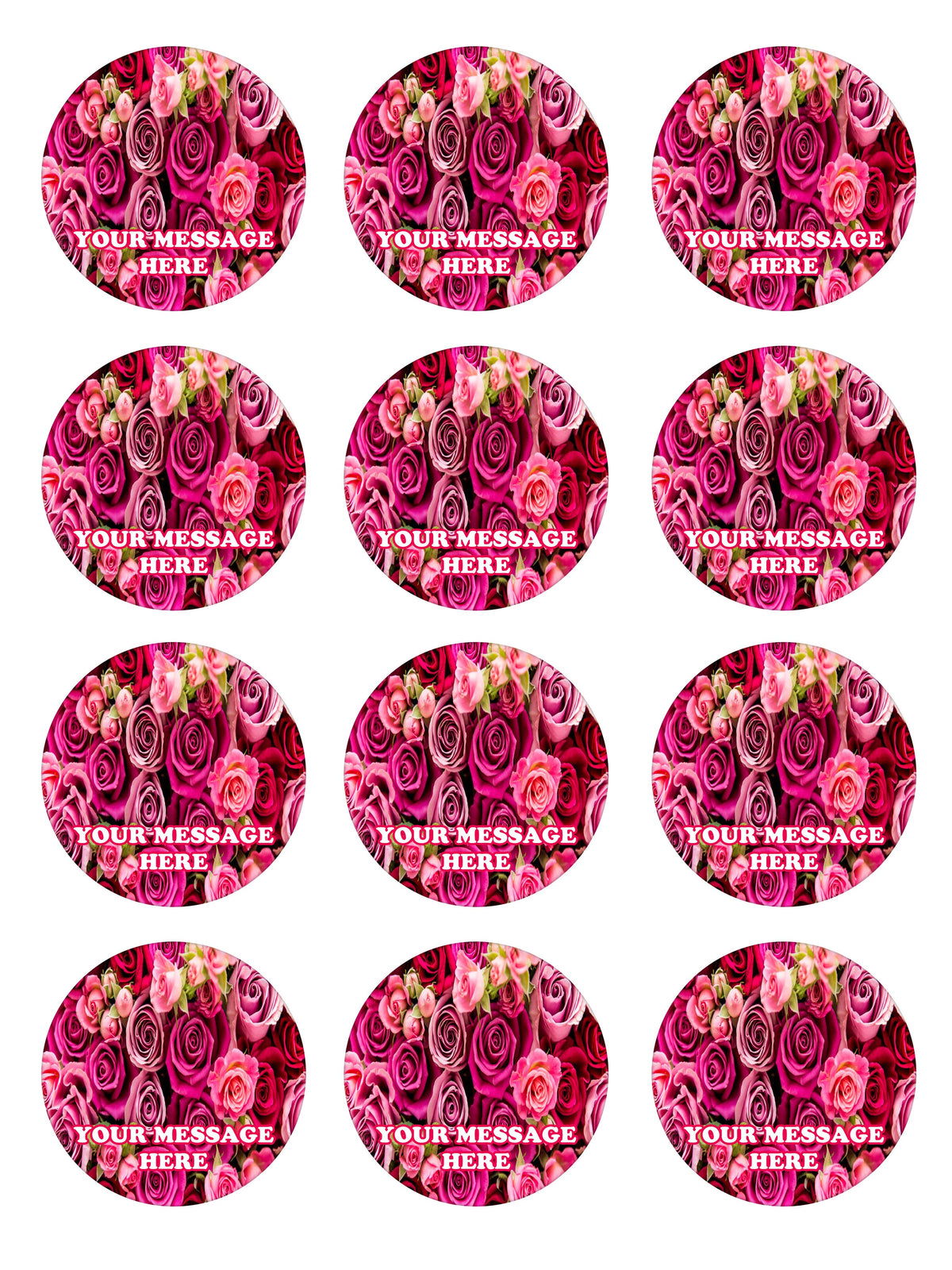 Valentine's Day Edible Cupcake Toppers (12 Images) Cake Image Icing Sugar Sheet