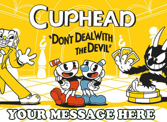 Cuphead Edible Image Cake Topper Personalized Birthday Sheet Decoration Custom Party Frosting Transfer Fondant