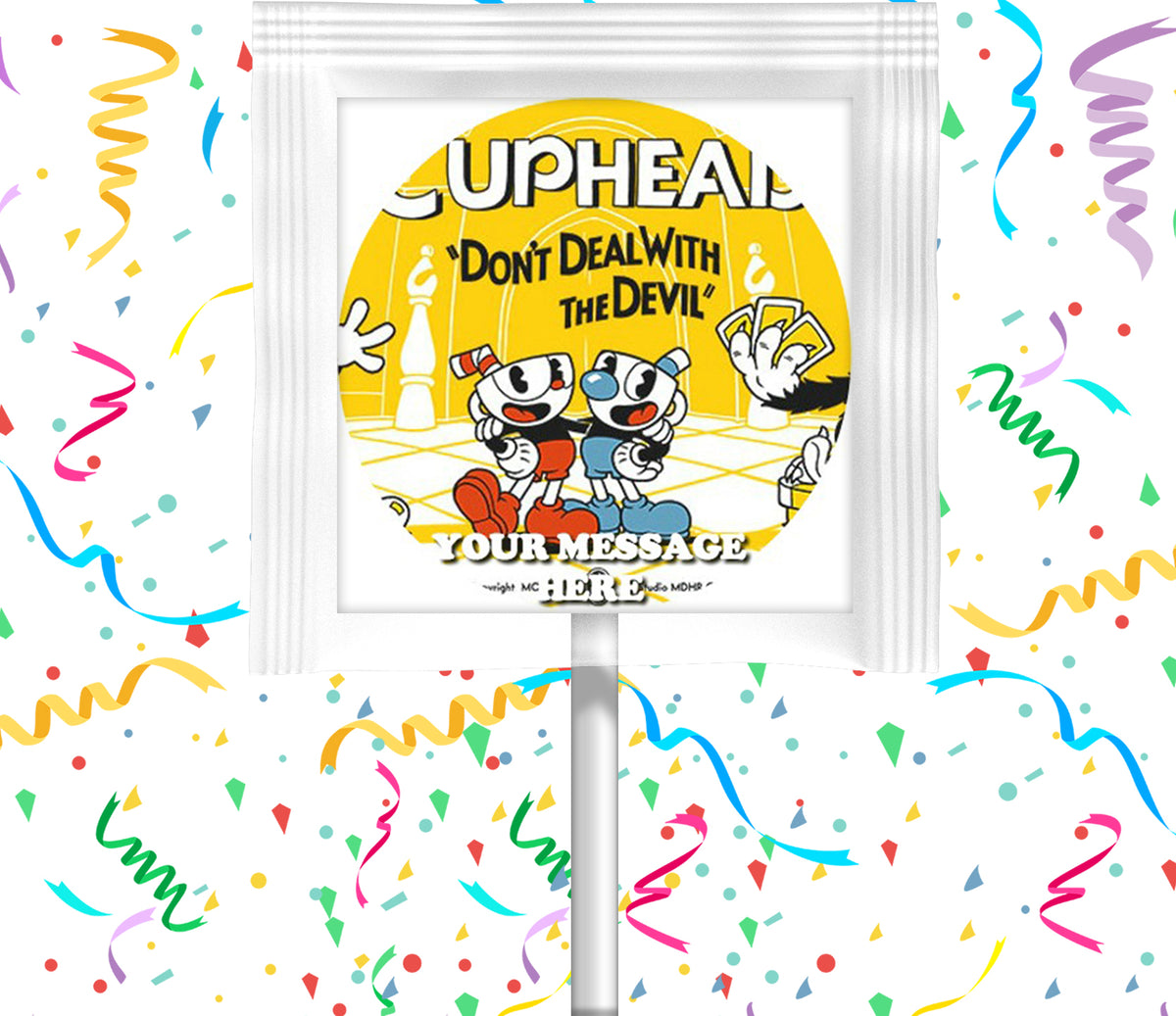 Cuphead Lollipops Party Favors Personalized Suckers 12 Pcs