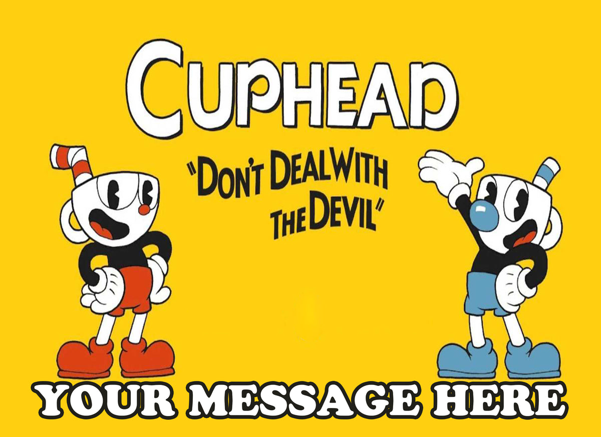 Cuphead Edible Image Cake Topper Personalized Birthday Sheet Decoration Custom Party Frosting Transfer Fondant