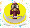 Curious George Edible Image Cake Topper Personalized Birthday Sheet Custom Frosting Round Circle