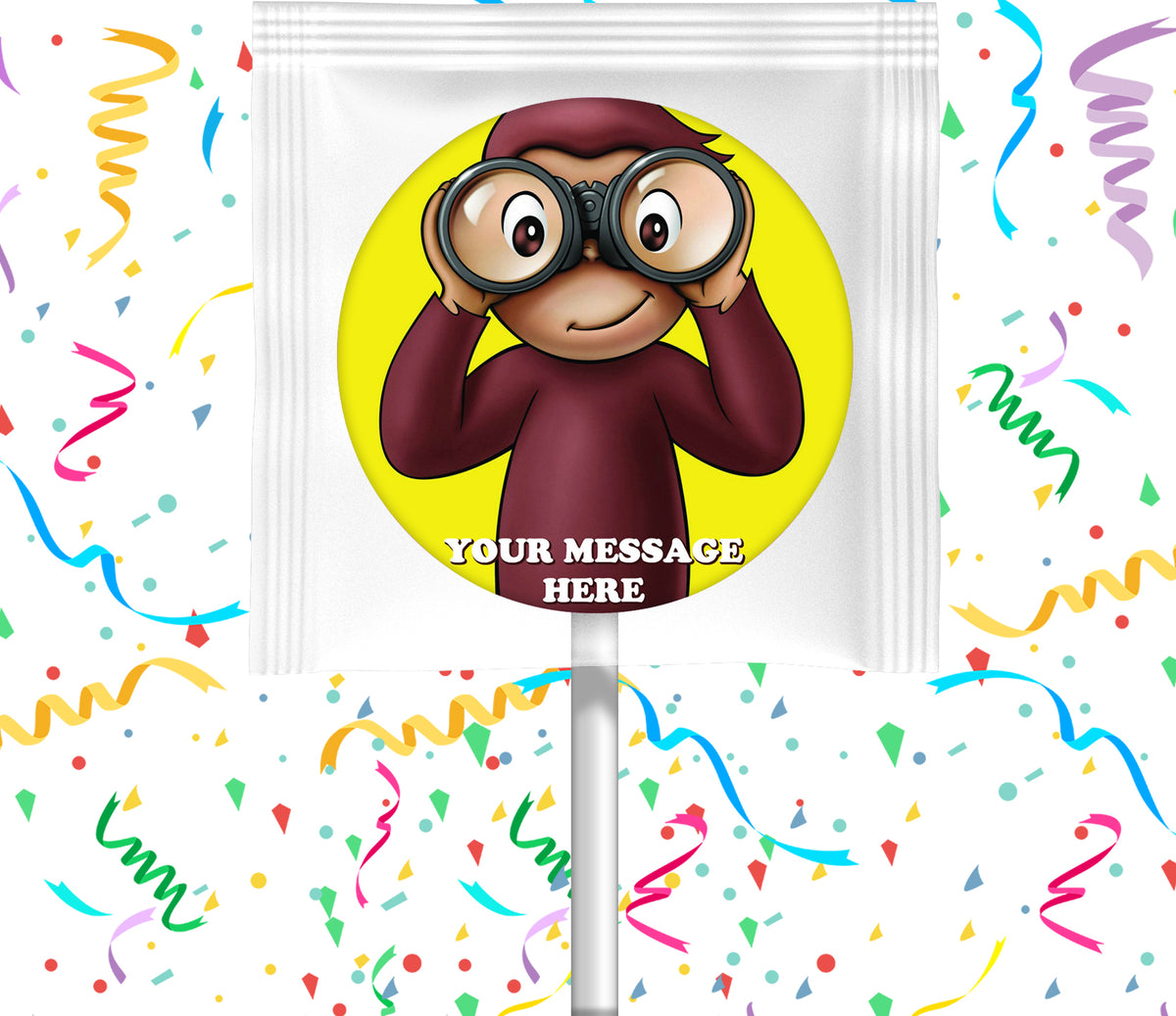 Curious George Lollipops Party Favors Personalized Suckers 12 Pcs