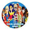 DC Super Hero Girls Edible Image Cake Topper Personalized Birthday Sheet Custom Frosting Round Circle