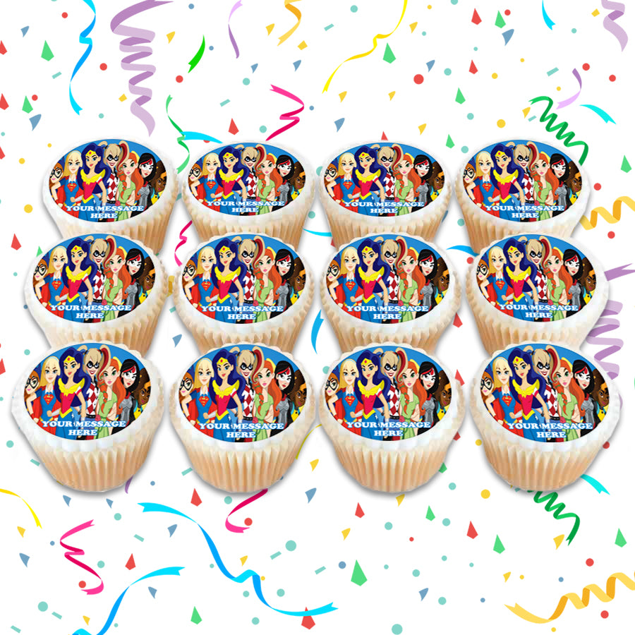 DC Super Hero Girls Edible Cupcake Toppers (12 Images) Cake Image Icin ...
