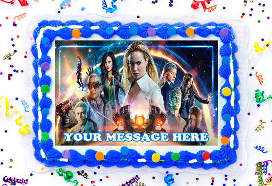 DC&#39;s Legends Of Tomorrow Edible Image Cake Topper Personalized Birthday Sheet Decoration Custom Party Frosting Transfer Fondant