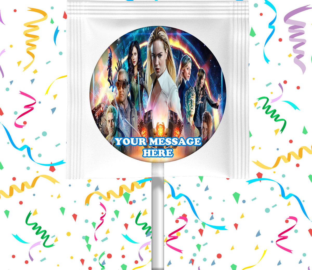 DC's Legends Of Tomorrow Lollipops Party Favors Personalized Suckers 12 Pcs