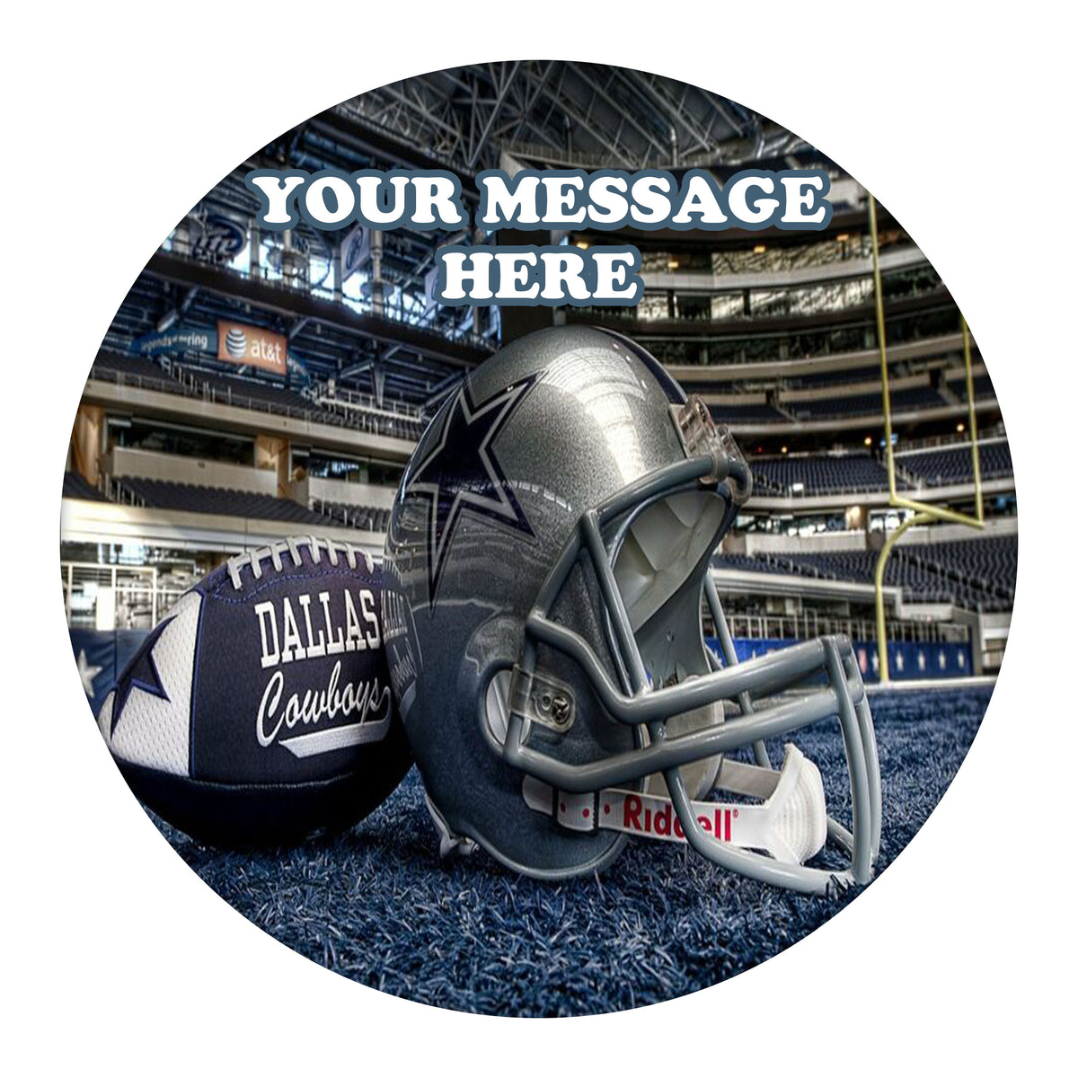 Dallas Cowboys Edible Image Cake Topper Personalized Birthday Sheet Custom Frosting Round Circle