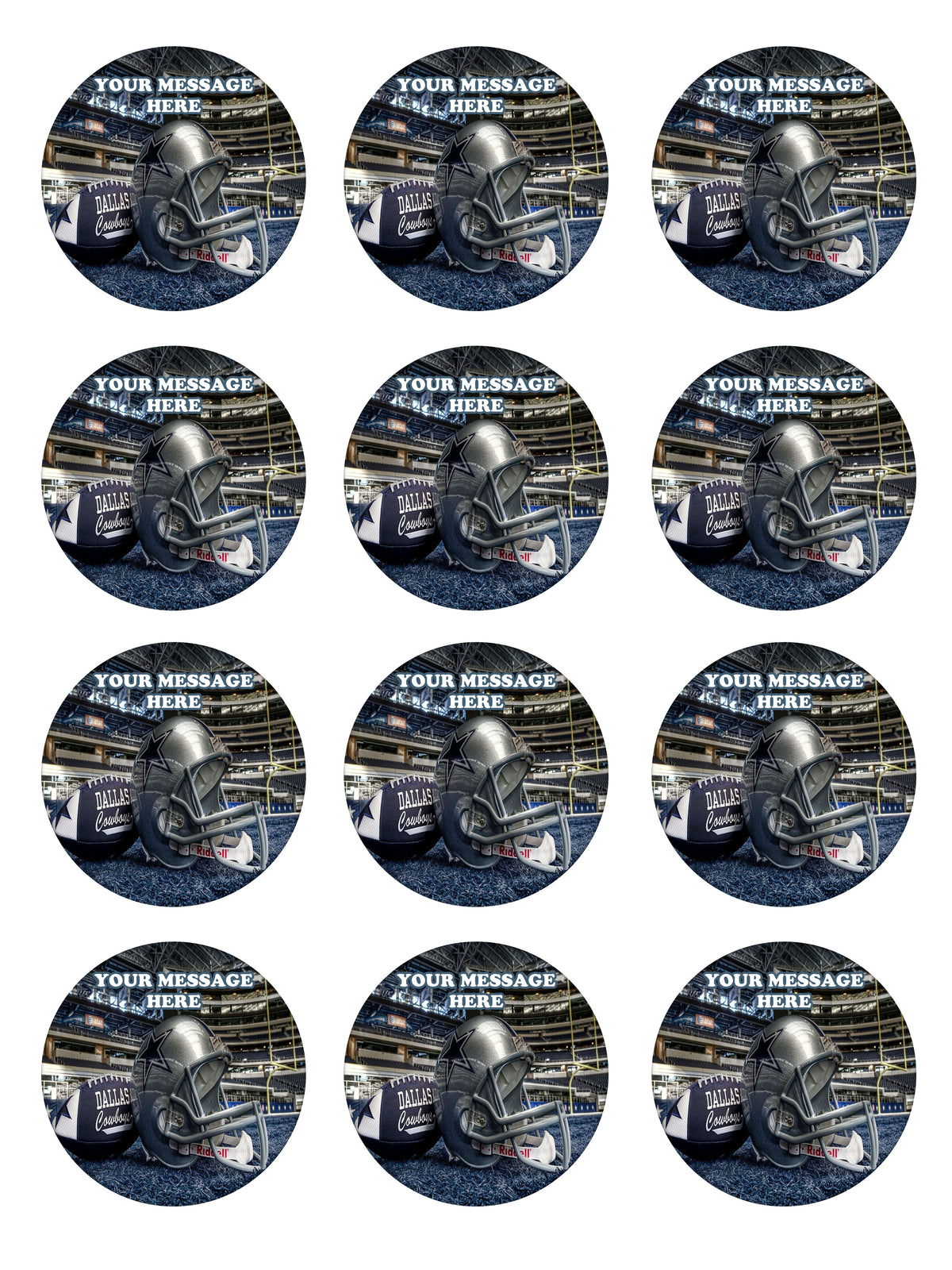 Dallas Cowboys Edible Cupcake Topper