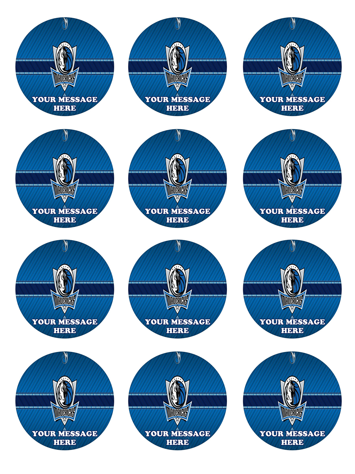 Dallas Mavericks Edible Cupcake Toppers (12 Images) Cake Image Icing Sugar Sheet