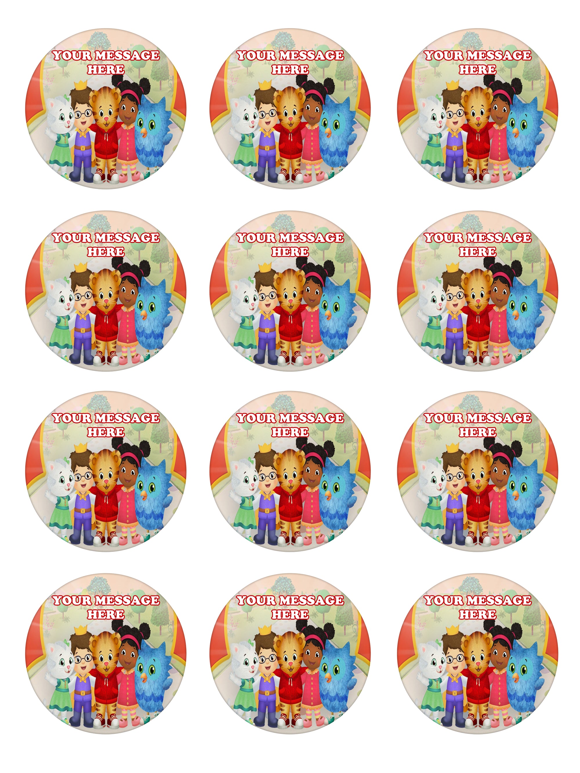 Daniel Tiger's Neighborhood Edible Cupcake Toppers (12 Images) Cake Im ...