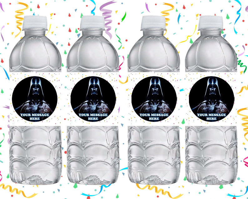 Darth Vader Water Bottle Stickers 12 Pcs Labels Party Favors Supplies Decorations