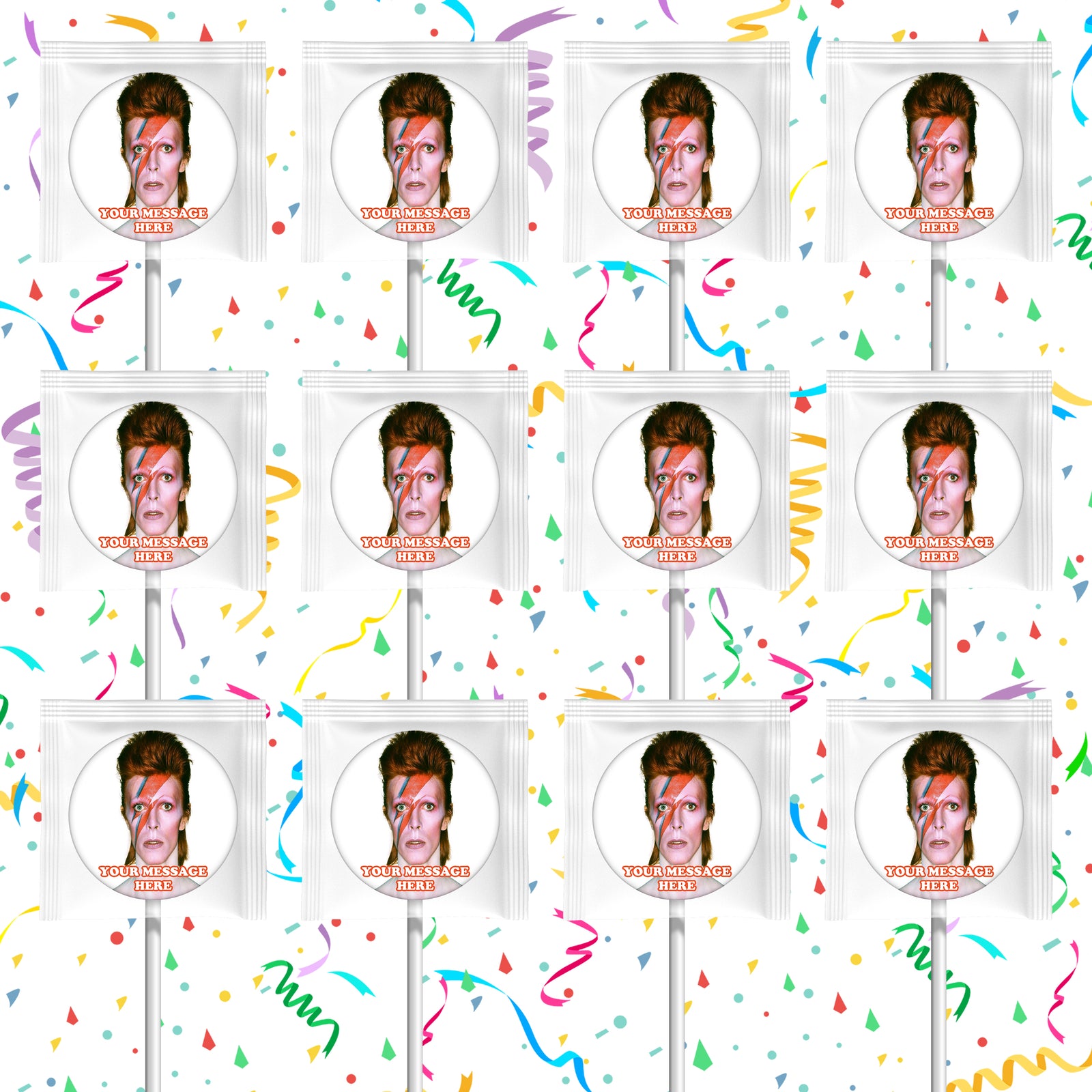 David Bowie Lollipops Party Favors Personalized Suckers 12 Pcs