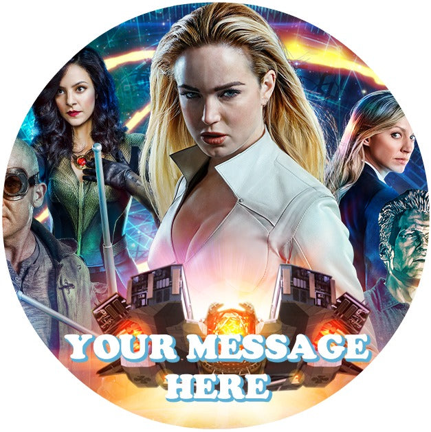 DC's Legends Of Tomorrow Edible Image Cake Topper Personalized Birthday Sheet Custom Frosting Round Circle