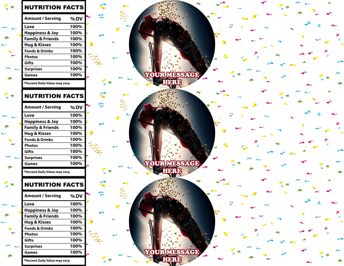 Deadpool Water Bottle Stickers 12 Pcs Labels Party Favors Supplies Decorations