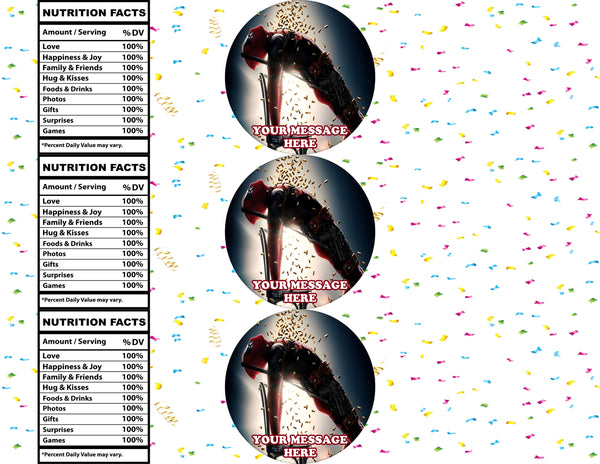 Deadpool Label Border Deadpool Water Bottle Stickers 12 Pcs Labels Party Favors Supplies Dec ...