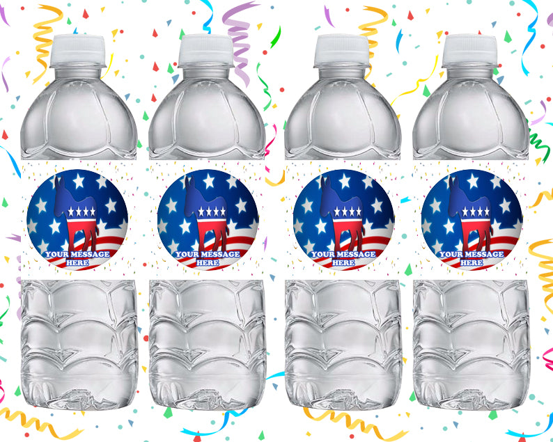 Democratic Party Water Bottle Stickers 12 Pcs Labels Party Favors Supplies Decorations