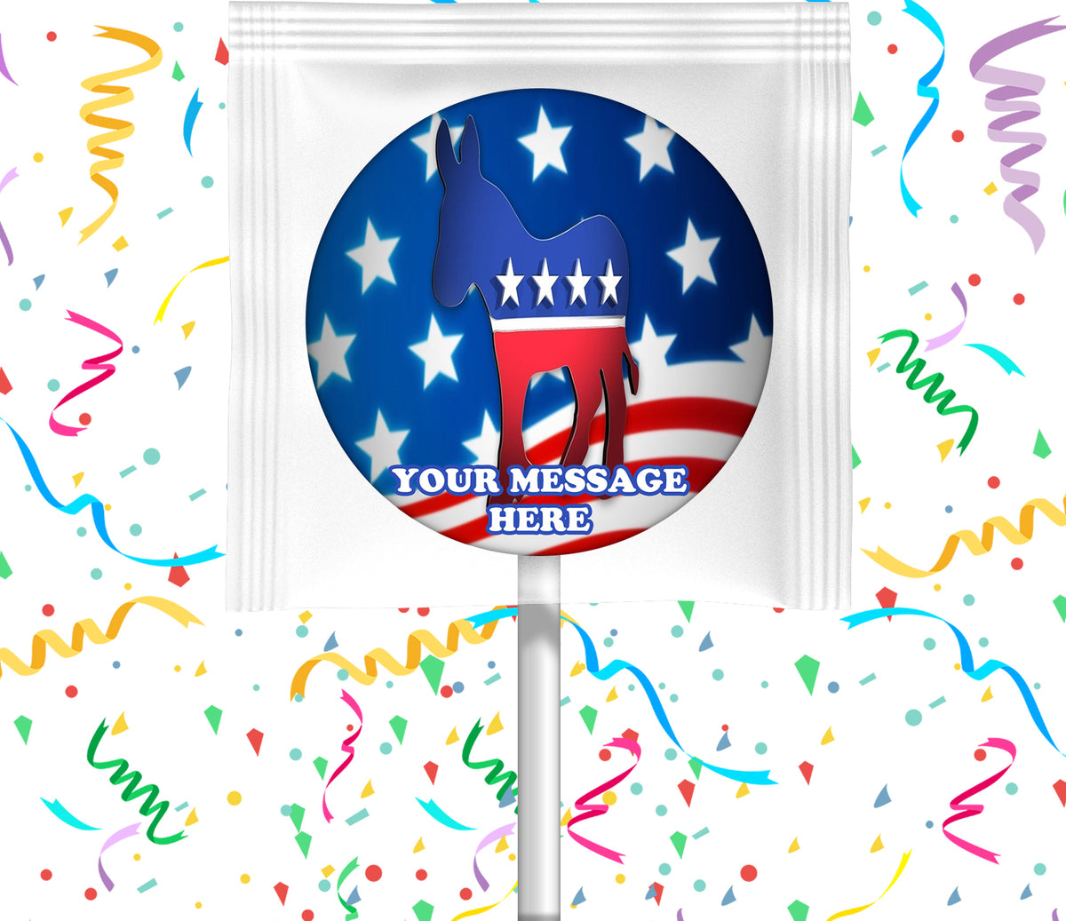 Democratic Party Lollipops Party Favors Personalized Suckers 12 Pcs