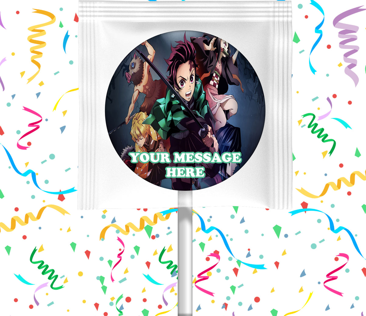 Demon Slayer Lollipops Party Favors Personalized Suckers 12 Pcs