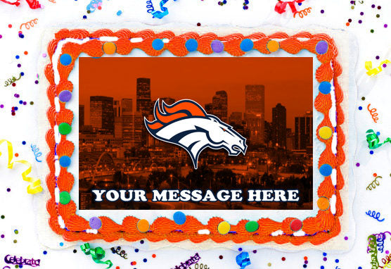 Denver Broncos Edible Image Cake Topper Personalized Birthday Sheet Decoration Custom Party Frosting Transfer Fondant