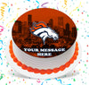 Denver Broncos Edible Image Cake Topper Personalized Birthday Sheet Custom Frosting Round Circle