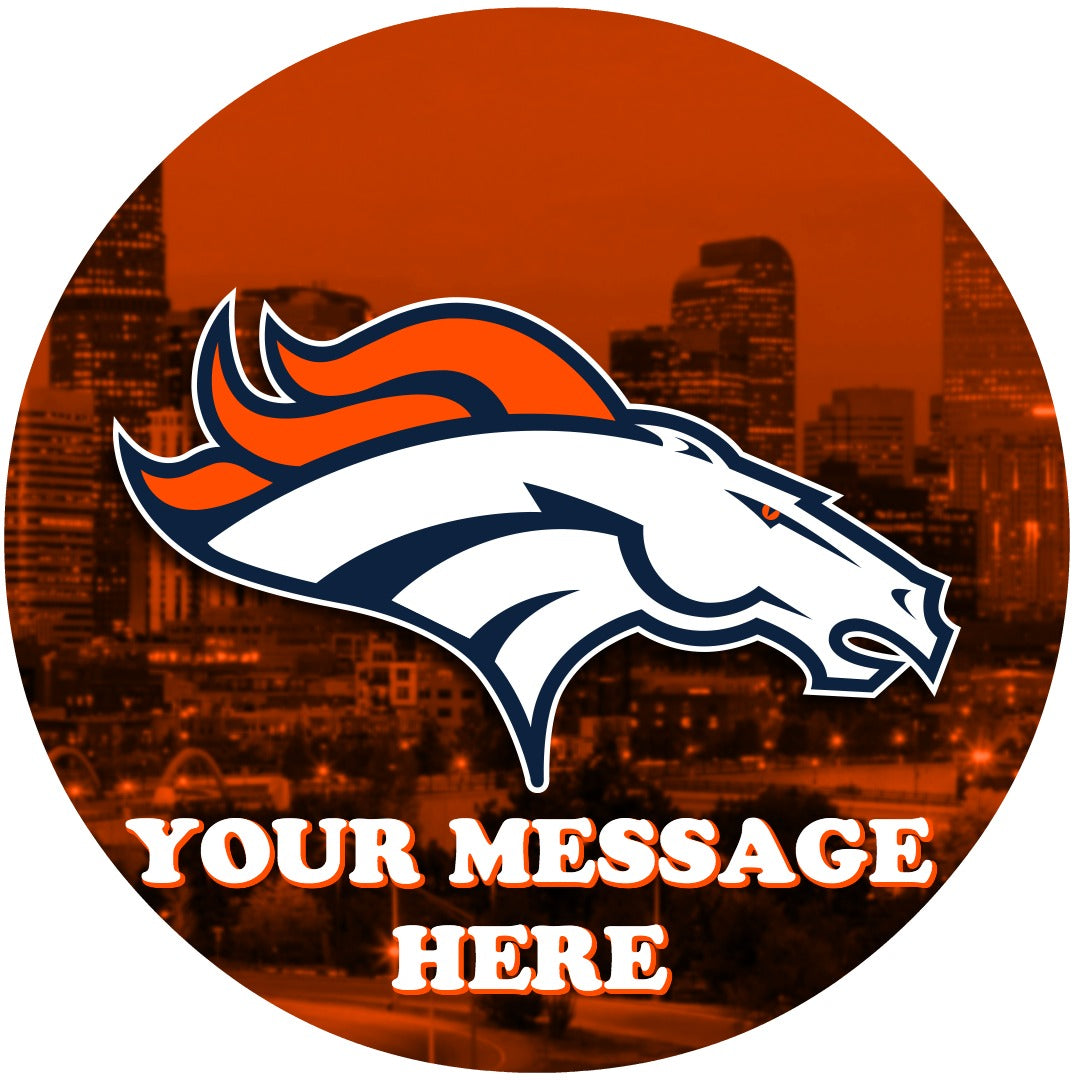Denver Broncos Edible Image Cake Topper Personalized Birthday Sheet Custom Frosting Round Circle