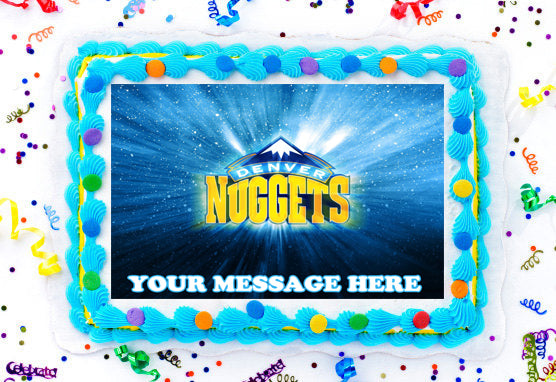 Denver Nuggets Edible Image Cake Topper Personalized Birthday Sheet Decoration Custom Party Frosting Transfer Fondant