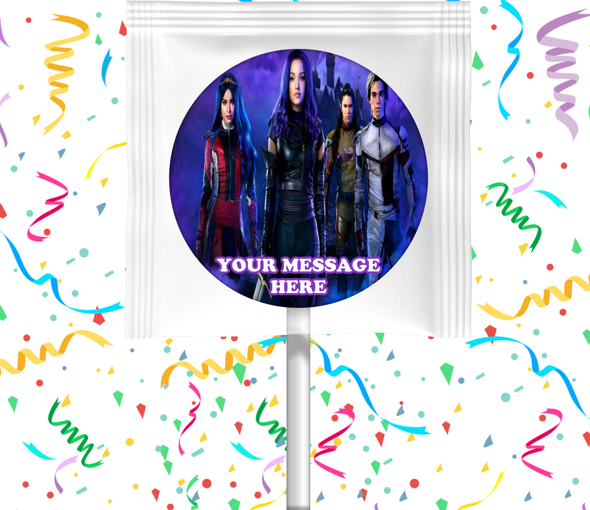 Descendants 3 Lollipops Party Favors Personalized Suckers 12 Pcs