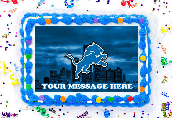 Detroit Lions Edible Image Cake Topper Personalized Birthday Sheet Decoration Custom Party Frosting Transfer Fondant