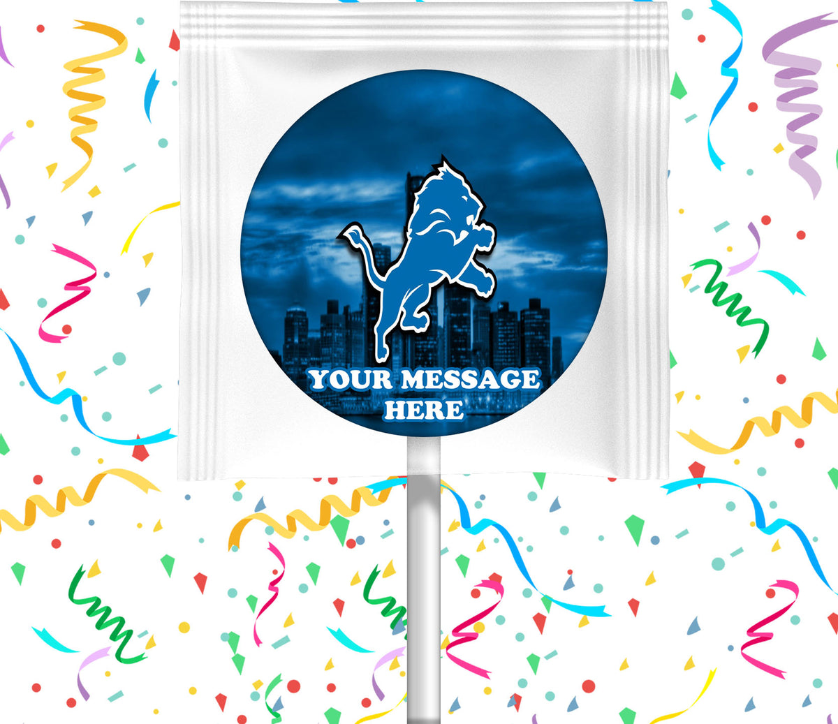 Detroit Lions Lollipops Party Favors Personalized Suckers 12 Pcs