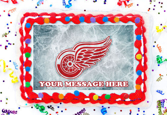 Detroit Red Wings Edible Image Cake Topper Personalized Birthday Sheet Decoration Custom Party Frosting Transfer Fondant