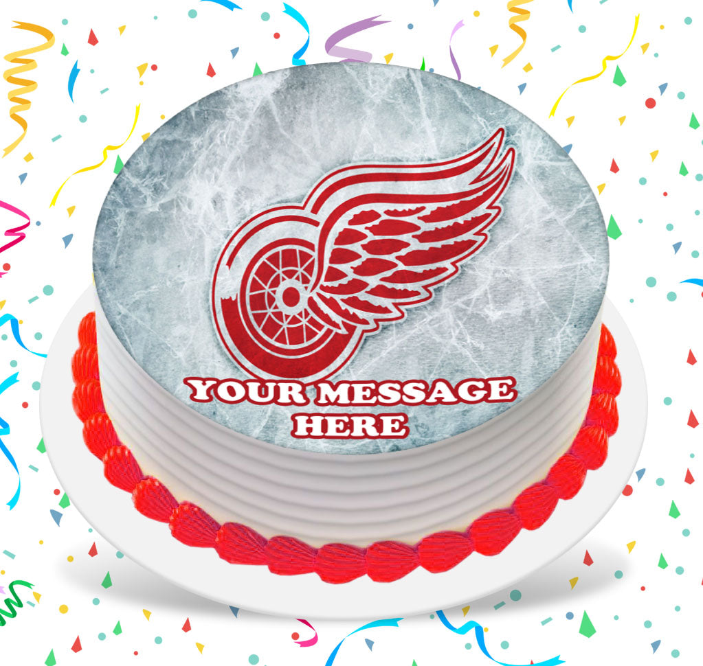 Detroit Red Wings Edible Image Cake Topper Personalized Birthday Sheet Custom Frosting Round Circle