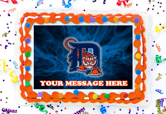 Detroit Tigers Edible Image Cake Topper Personalized Birthday Sheet Decoration Custom Party Frosting Transfer Fondant