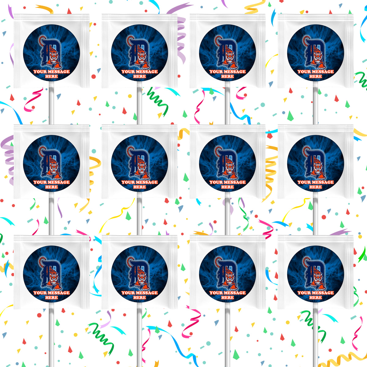 Detroit Tigers Lollipops Party Favors Personalized Suckers 12 Pcs